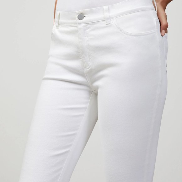 NWT$298 Lafayette 148 New York YARN-DYED DENIM WOOSTER JEAN in White 0 XS - Picture 7 of 15